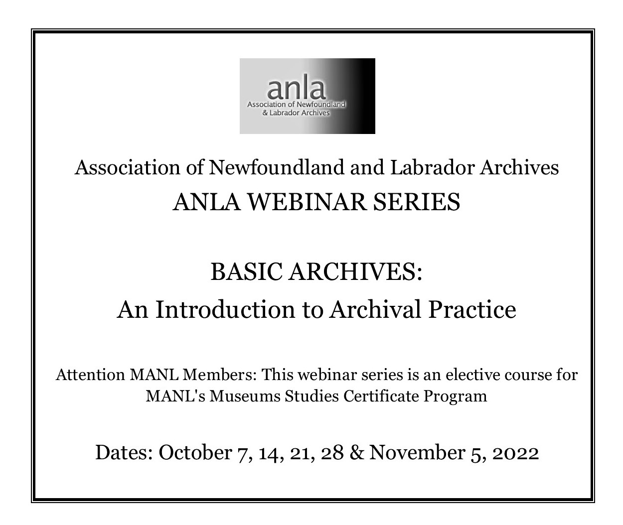 ANLA Webinar Series: Basic Archives – Museum Association of ...
